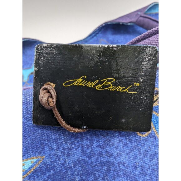 Indigo Cat Scoop Tote by Laurel Burch Blue Purple Canvas EUC - Picture 6 of 6